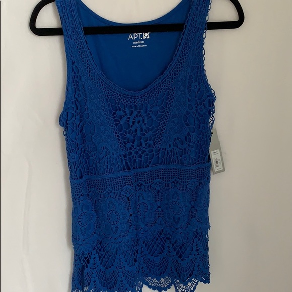 Apt. 9 Tops - Apt. 9 Royal Blue Crochet Lace Tank Top